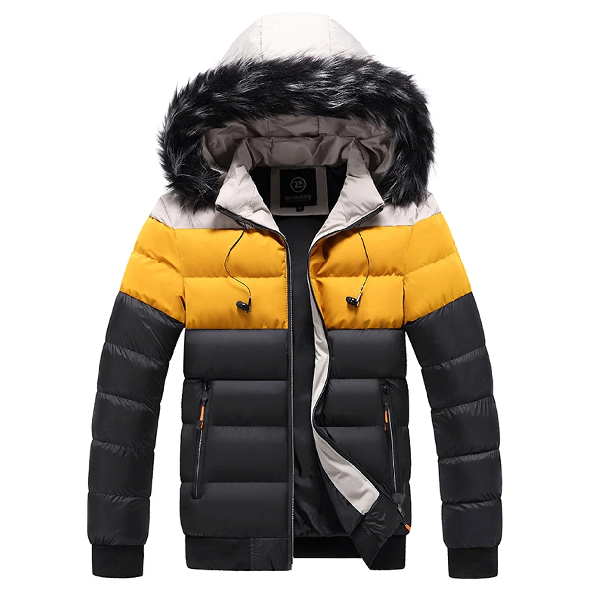 Herren Daunenjacke mit Colorblock-Design