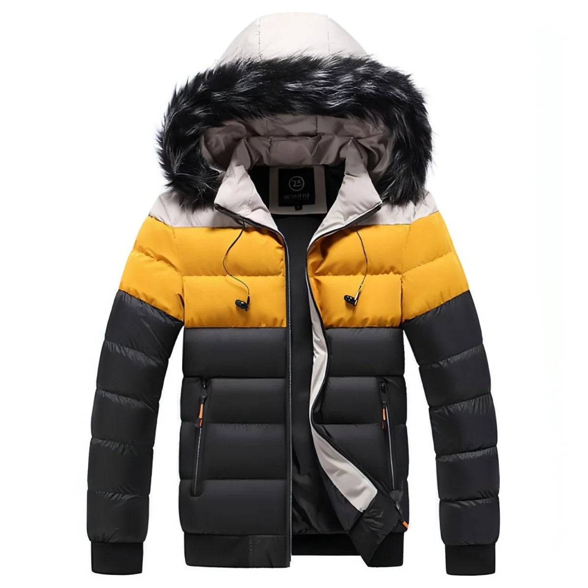 Herren Daunenjacke mit Colorblock-Design – Produktansicht 2