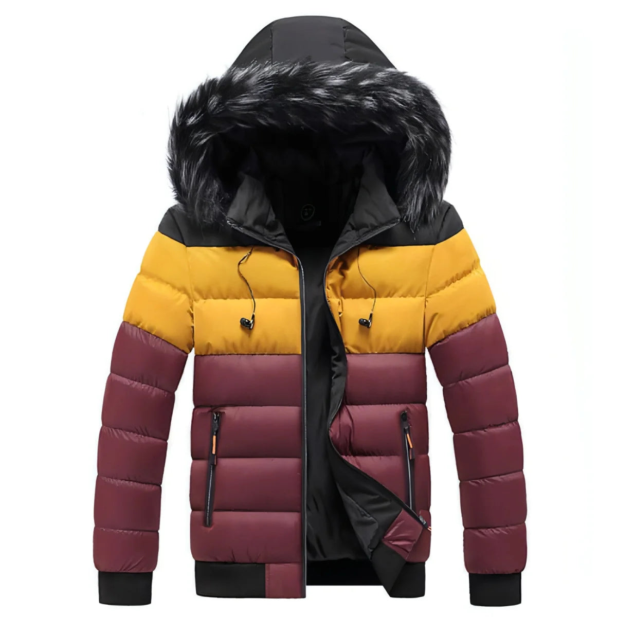 Herren Daunenjacke mit Colorblock-Design – Produktansicht 3