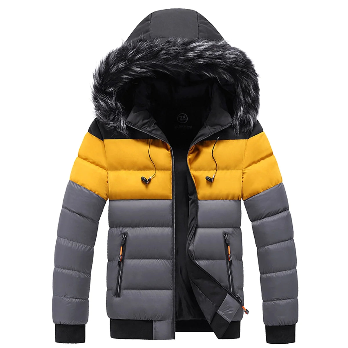 Herren Daunenjacke mit Colorblock-Design