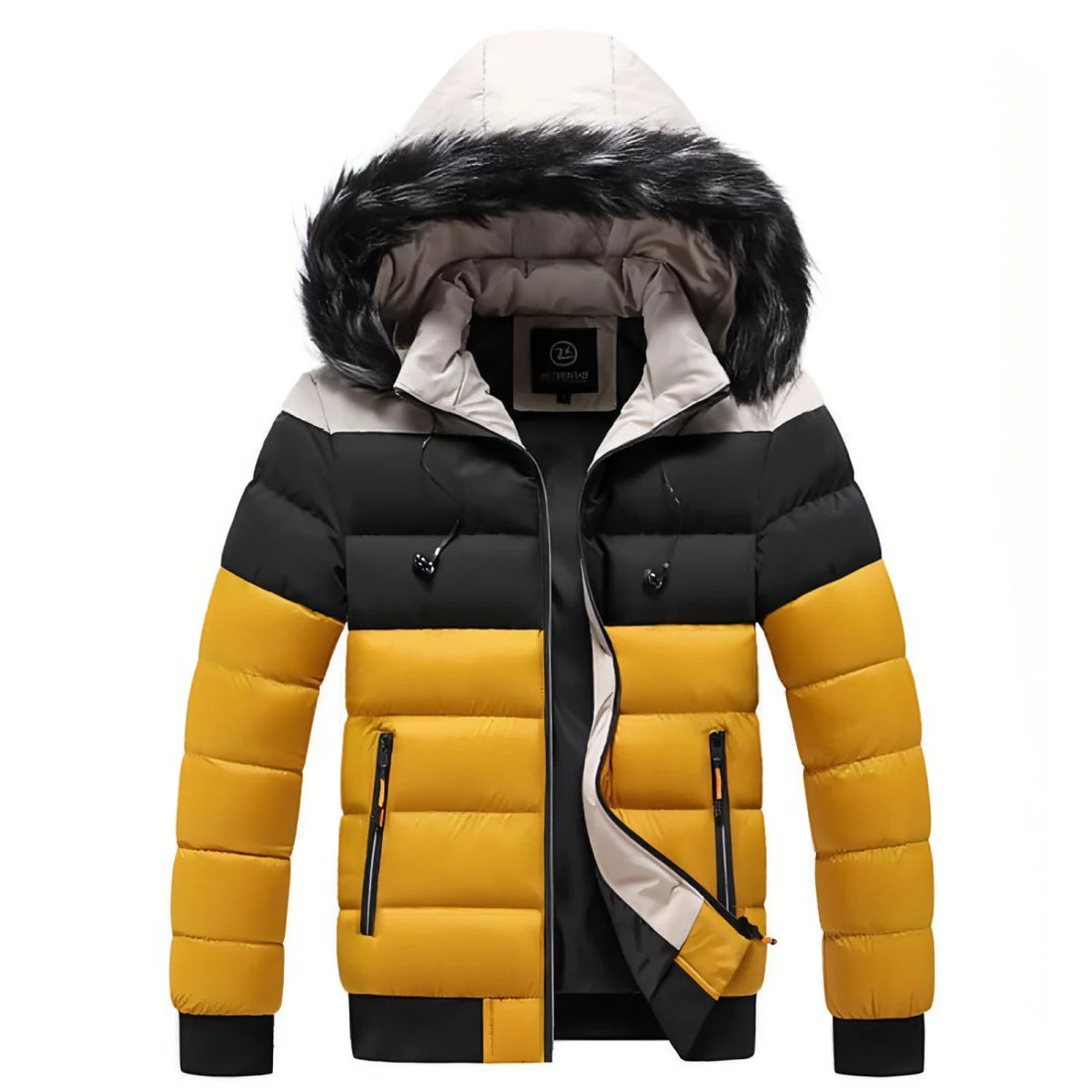 Herren Daunenjacke mit Colorblock-Design – Detailansicht 5
