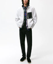 Herren Fleecejacke mit Kontrastnähten