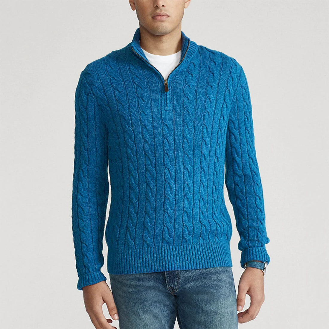Herren Grobstrick-Rollkragenpullover – Detailansicht 3