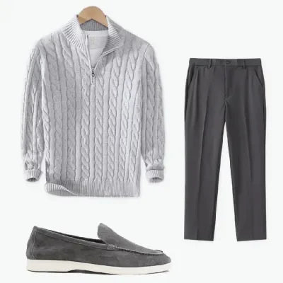 Herren Grobstrick-Rollkragenpullover