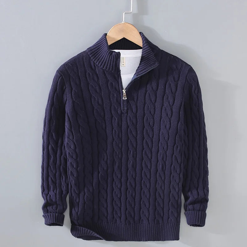 Herren Grobstrick-Rollkragenpullover
