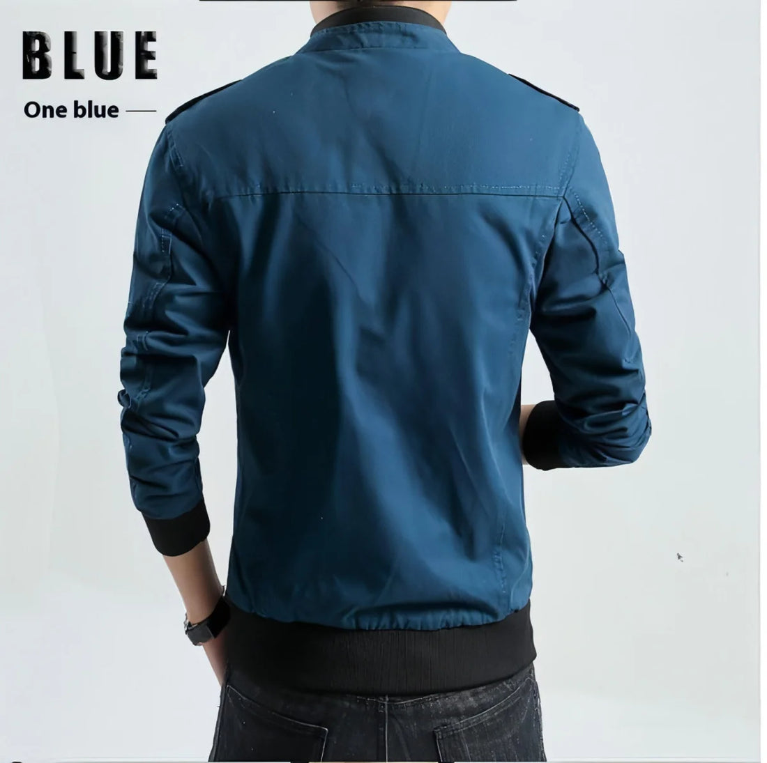 Herren Jacke mit Stehkragen und Taschen – Detailansicht 2