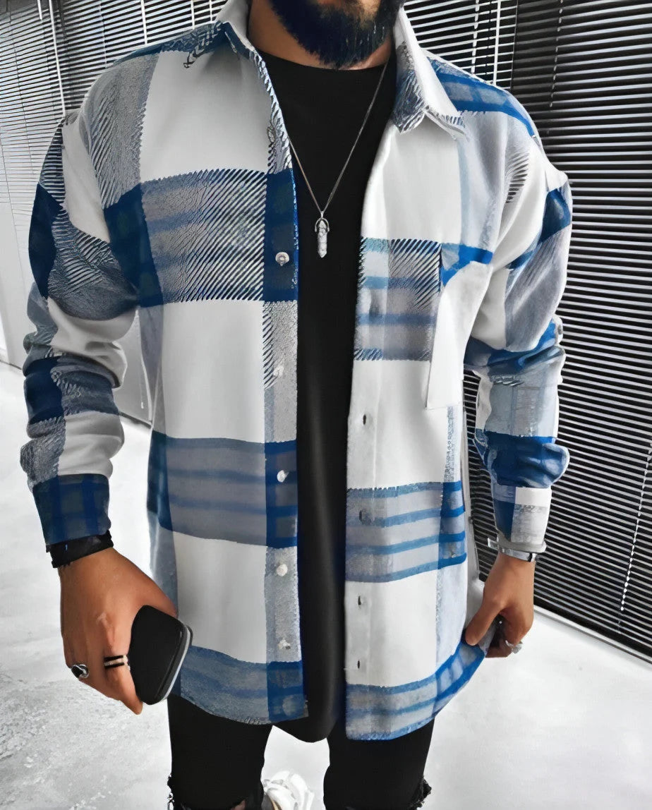 Herren Karo-Hemdjacke mit Brusttasche