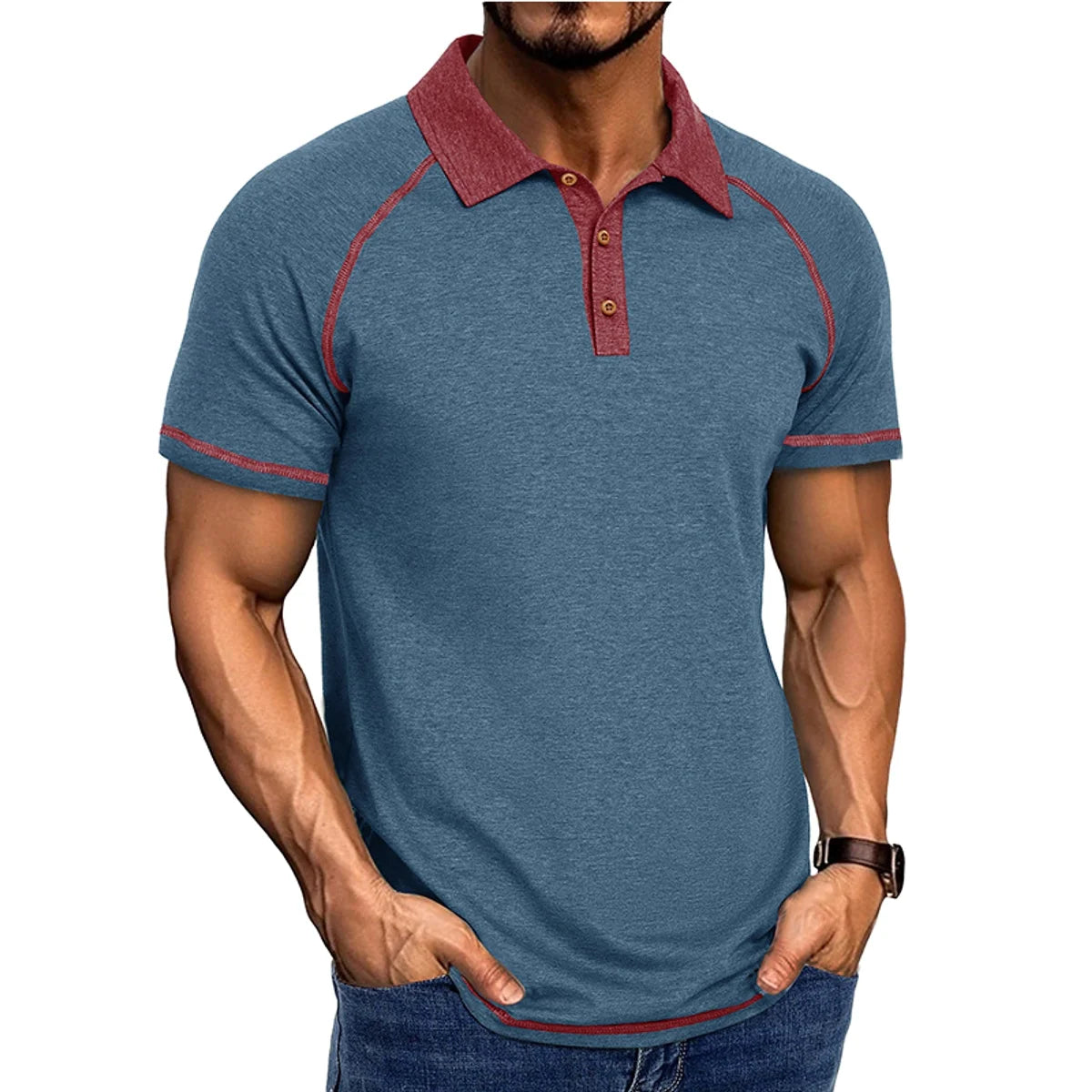 Herren Kurzarm-Poloshirt mit Kragen