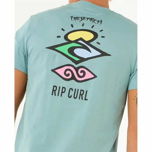 Herren Kurzarm T Shirt Rip Curl Search Icon Tee Blau - Mode & Accessoires