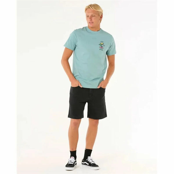 Herren Kurzarm T Shirt Rip Curl Search Icon Tee Blau - Mode & Accessoires