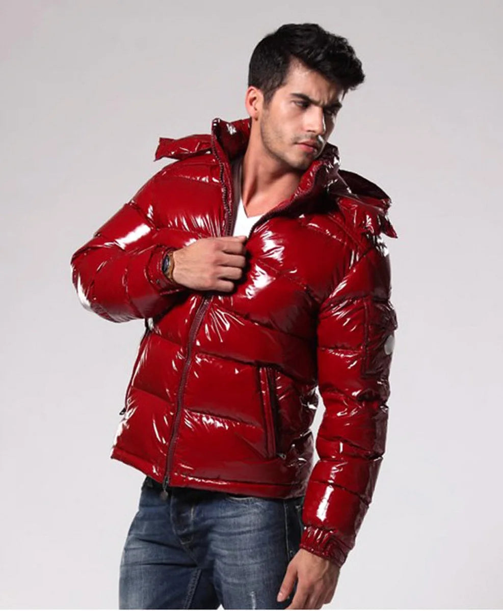 Herren kurze Daunenjacke, warm wattiert