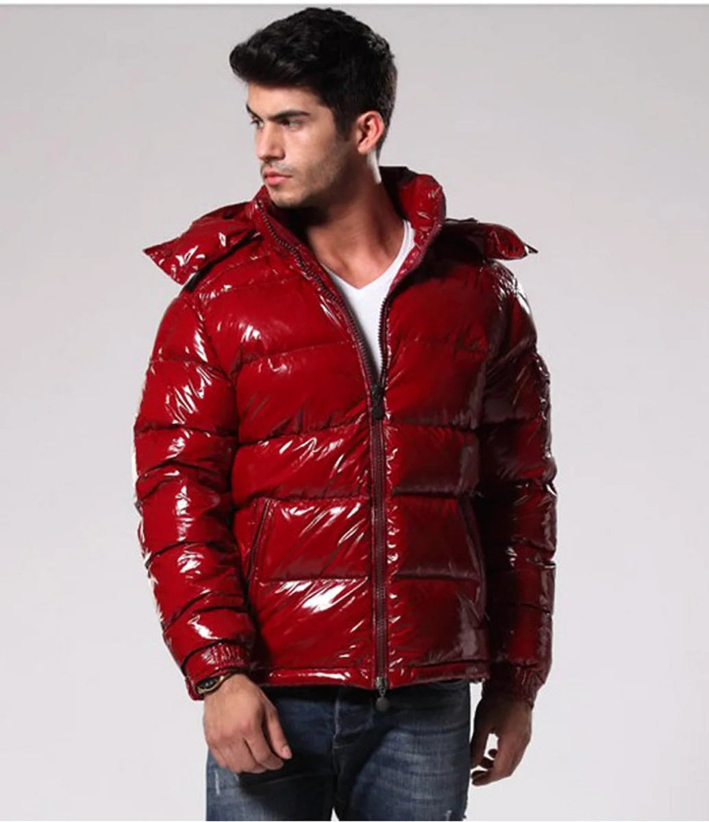 Herren kurze Daunenjacke, warm wattiert