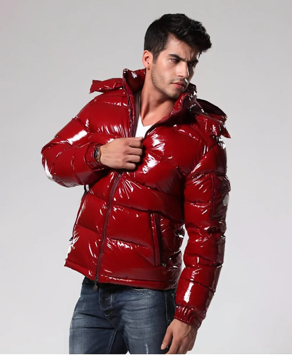 Herren kurze Daunenjacke, warm wattiert – ausgewählte Produktansicht