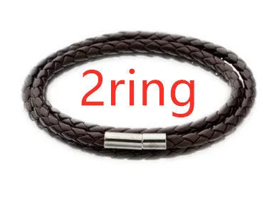 Personalisierbares Herren-Lederarmband mit Namensperlen