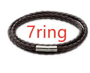 Personalisierbares Herren-Lederarmband mit Namensperlen