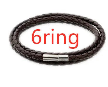 Personalisierbares Herren-Lederarmband mit Namensperlen