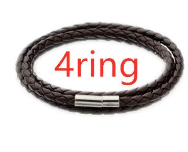 Personalisierbares Herren-Lederarmband mit Namensperlen
