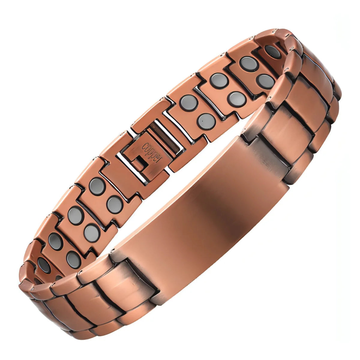 Herren Magnetarmband aus Rotkupfer, zweireihig