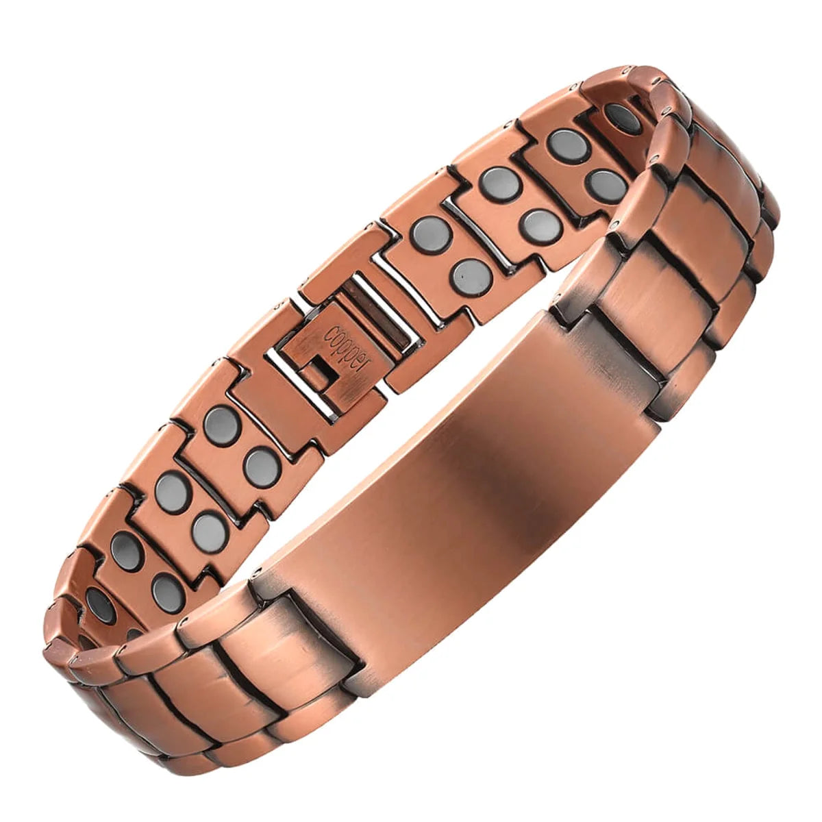 Herren Magnetarmband aus Rotkupfer, zweireihig