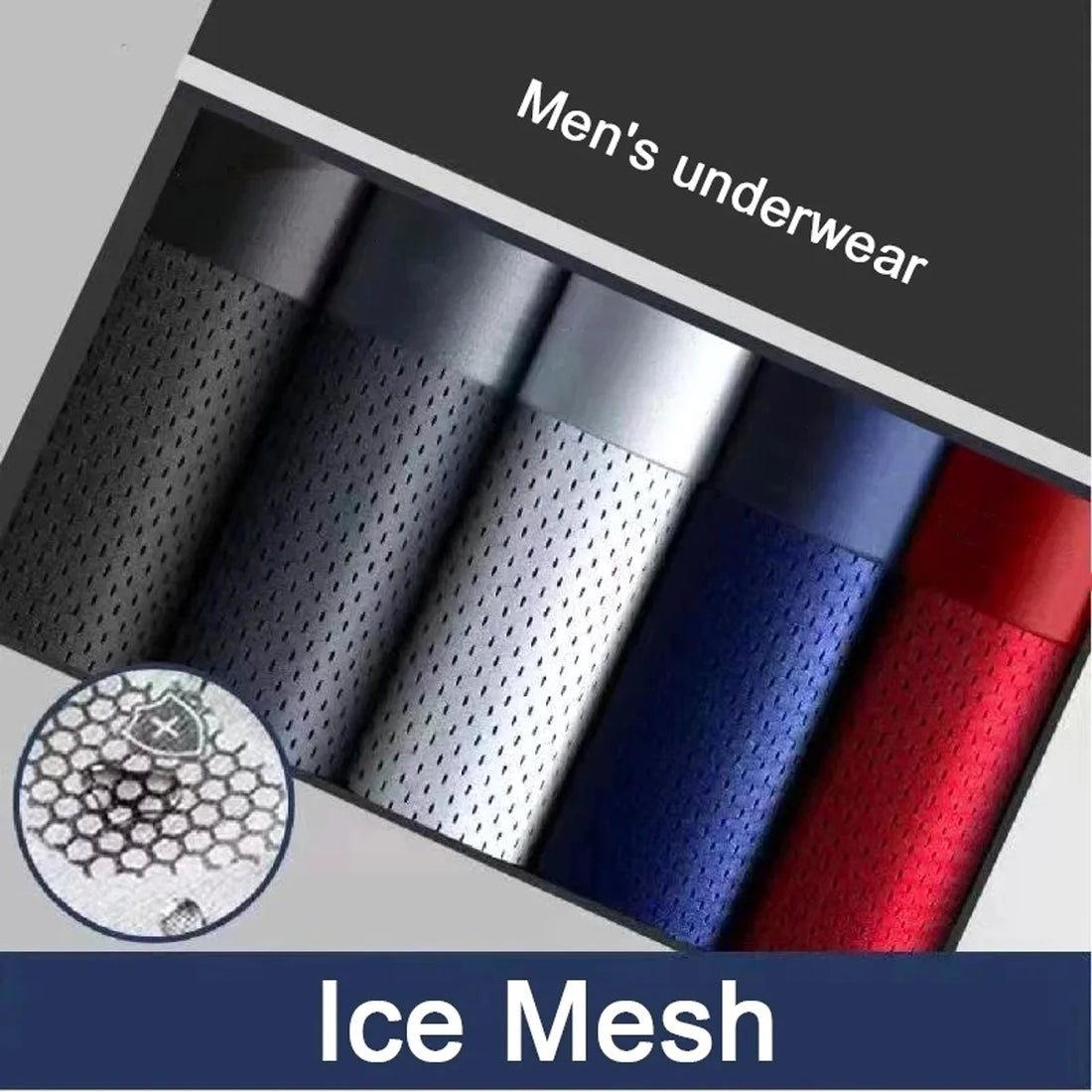 Herren Mesh-Unterwäsche, atmungsaktives Set – Detailansicht 4