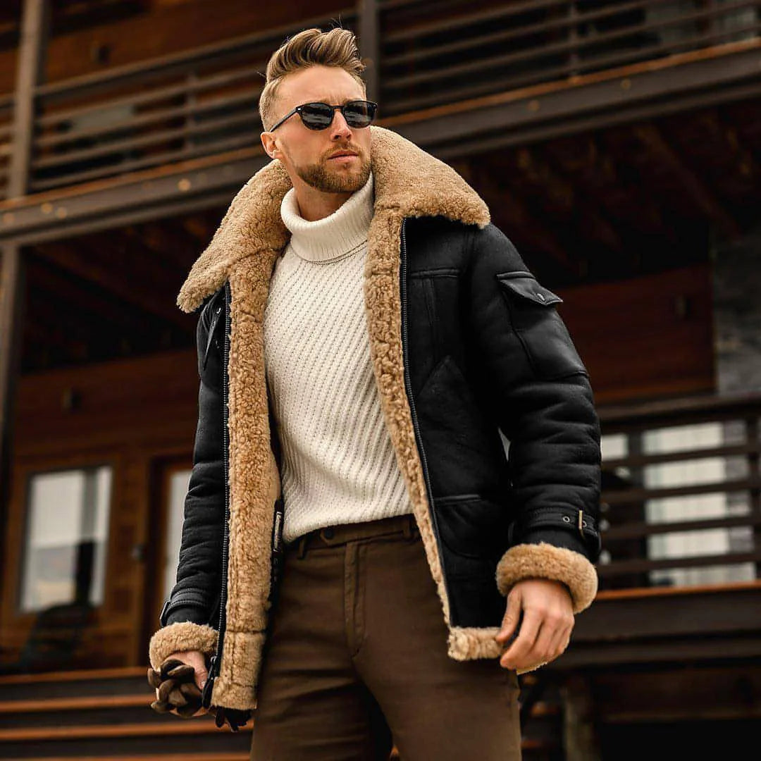 Herren Military-Winterjacke mit Fleecefutter – Detailansicht 5
