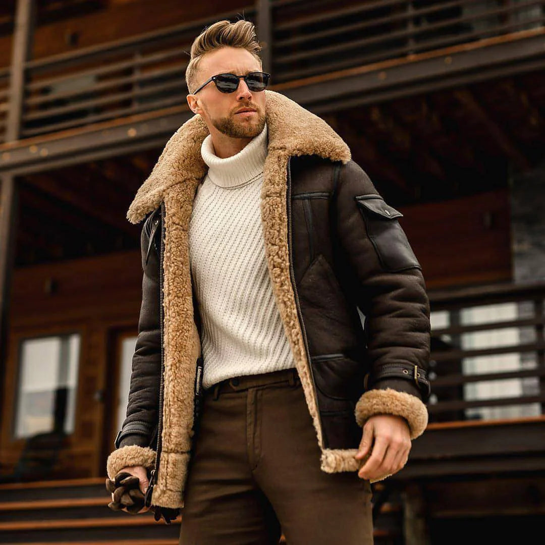 Herren Military-Winterjacke mit Fleecefutter – Produktansicht 4