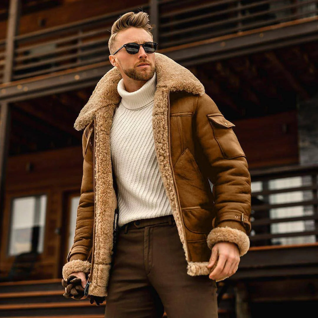 Herren Military-Winterjacke mit Fleecefutter