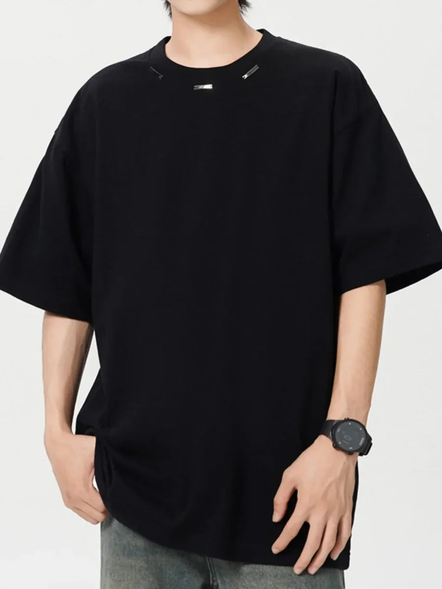 Men's Plus Size Oversized Crew Neck Short Sleeve T-Shirt