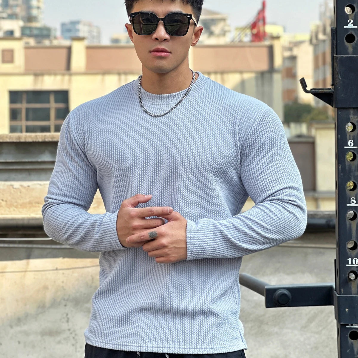 Herren Plus-Size Pullover locker mit Rundhals