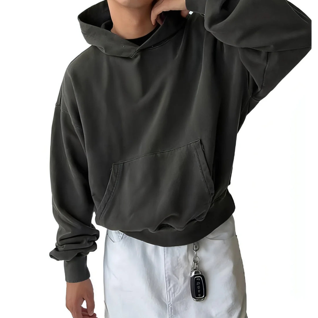 Herren Retro-Hoodie locker geschnitten – Detailansicht 1