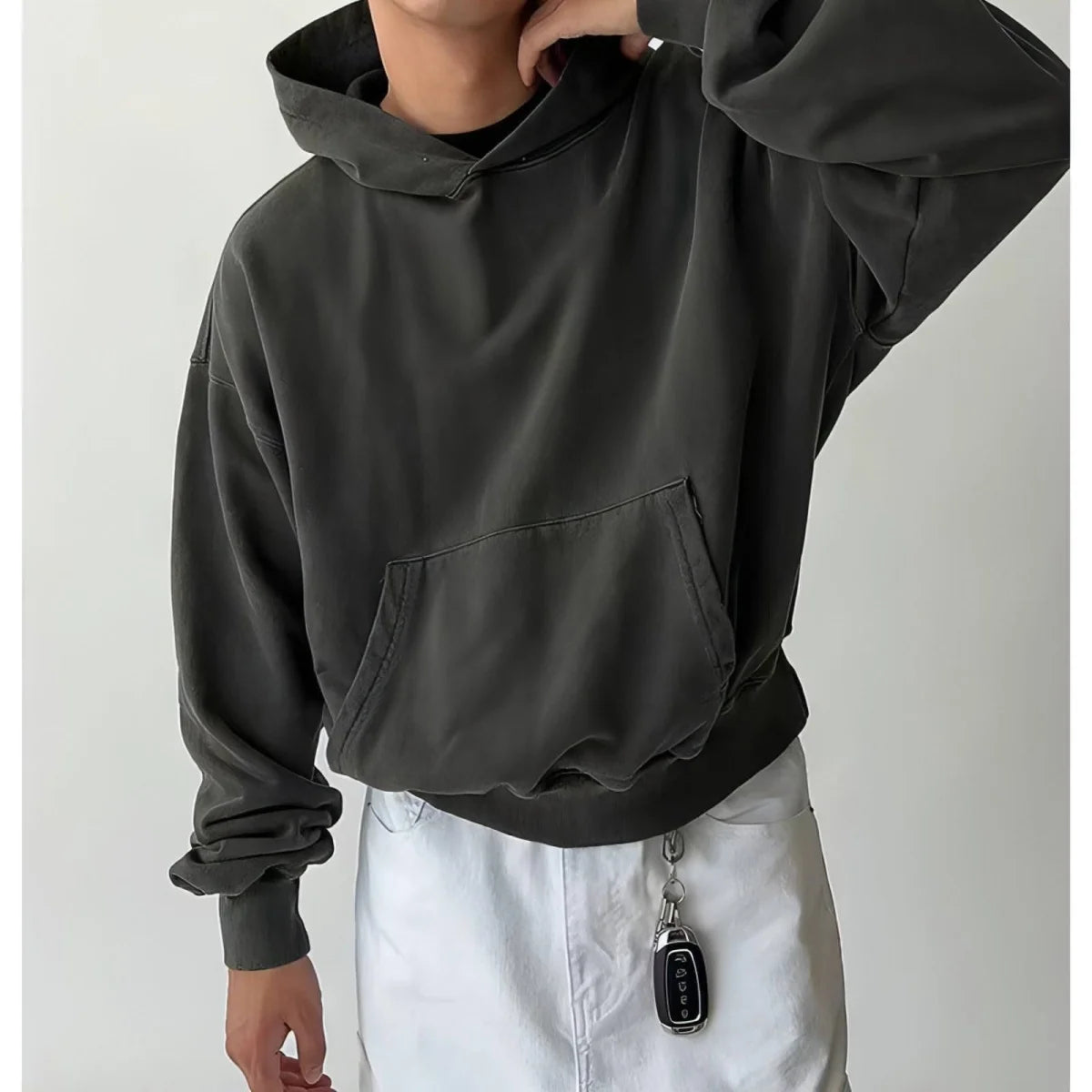 Herren Retro-Hoodie locker geschnitten