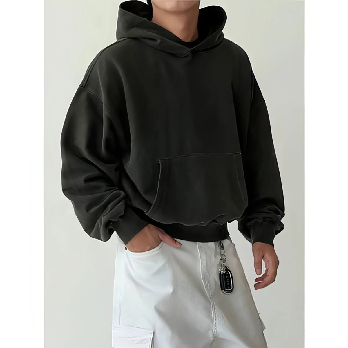 Herren Retro-Hoodie locker geschnitten – Produktansicht 4