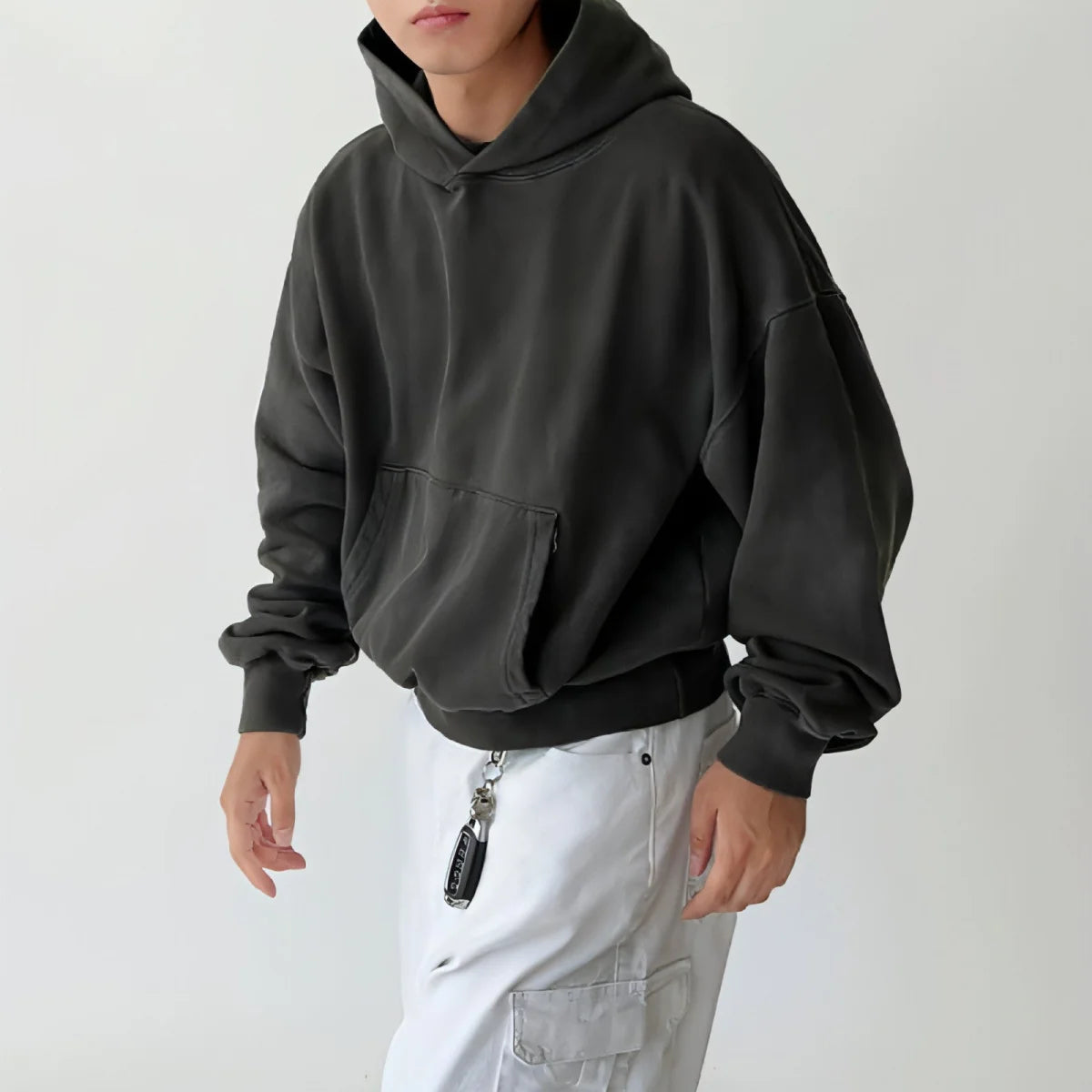 Herren Retro-Hoodie locker geschnitten