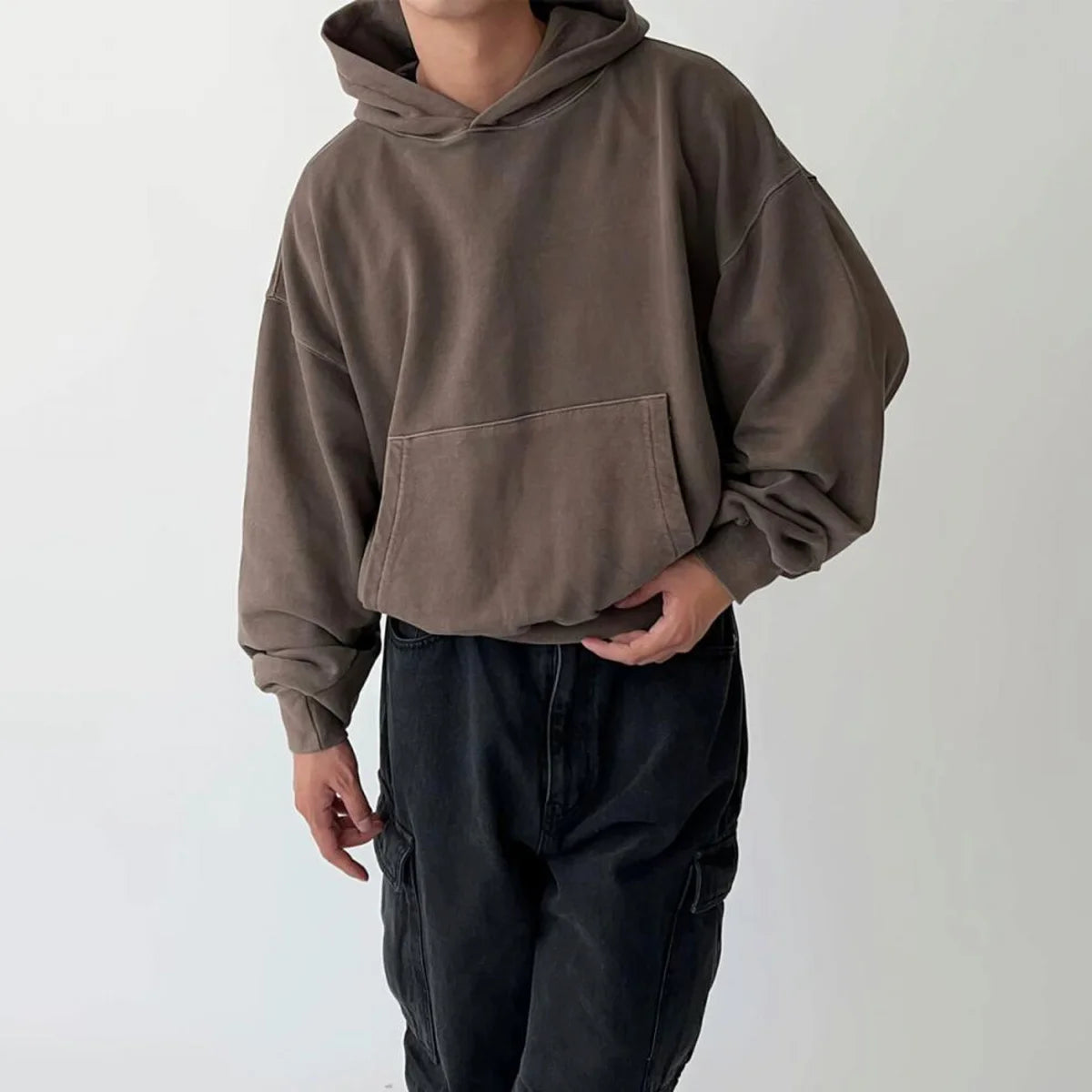 Herren Retro-Hoodie locker geschnitten
