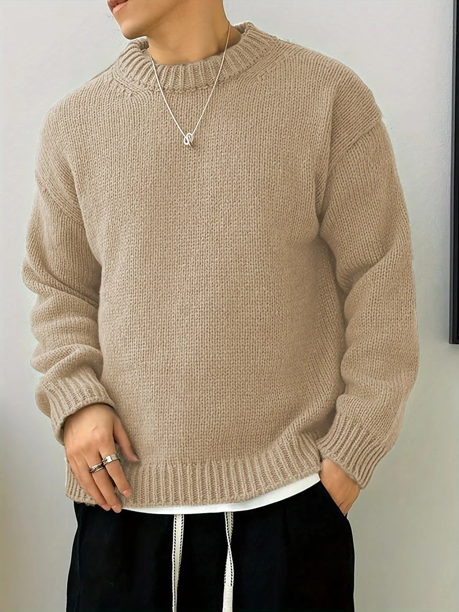 Herren Retro-Strickpullover locker geschnitten – Detailansicht 2