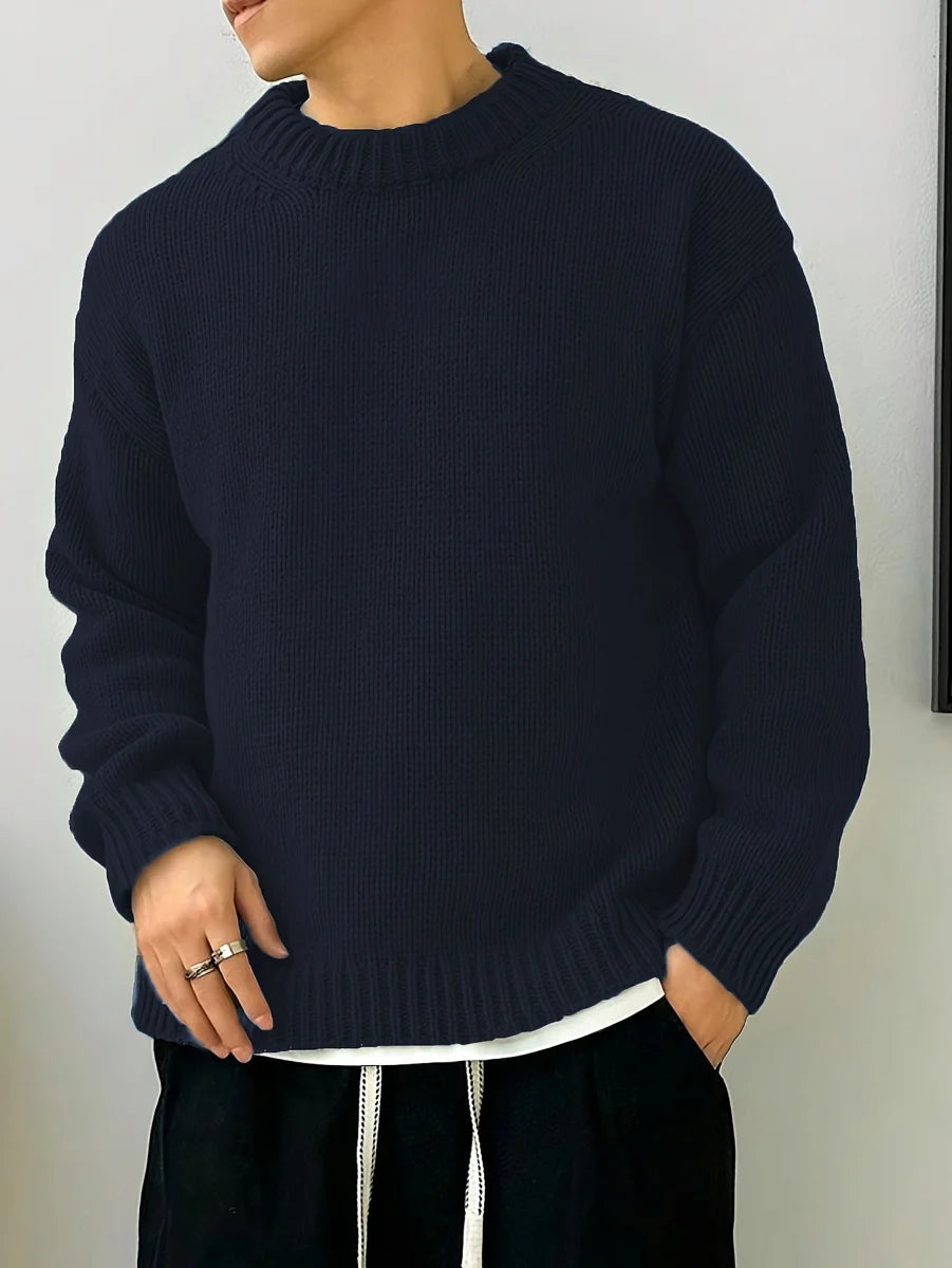 Herren Retro-Strickpullover locker geschnitten
