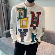 Herren gefüttertes Samt-Sweatshirt mit Rundhals