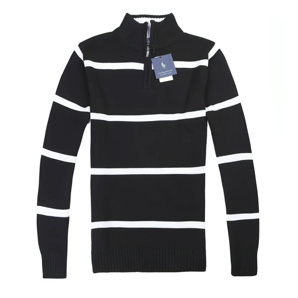 Herren Slim-Fit Wollpullover gestreift