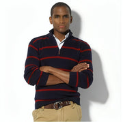 Herren Slim-Fit Wollpullover gestreift