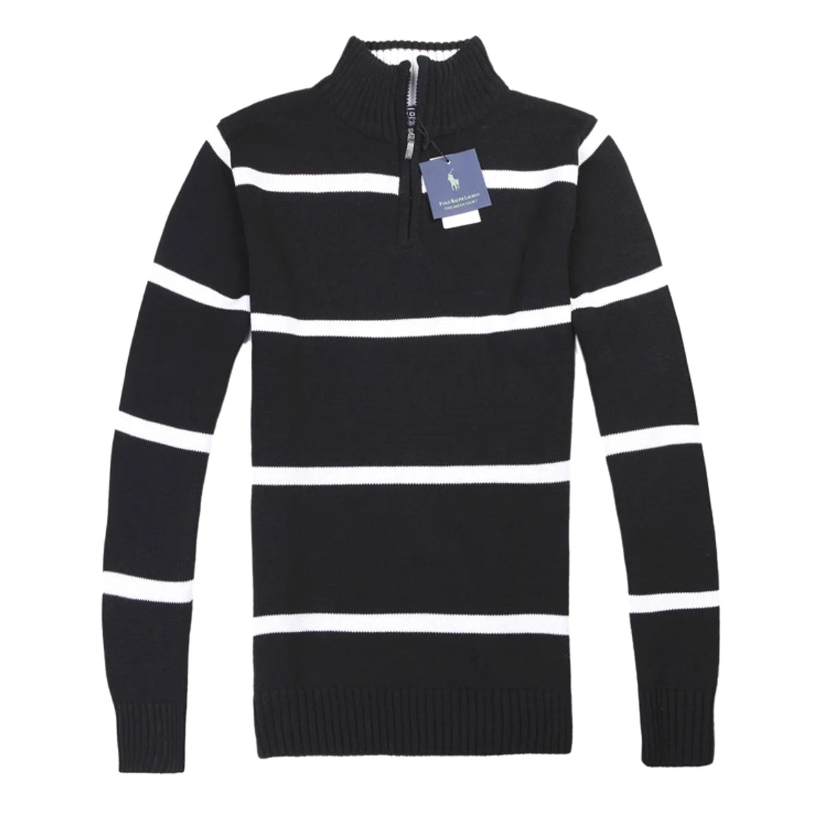 Herren Slim-Fit Wollpullover gestreift