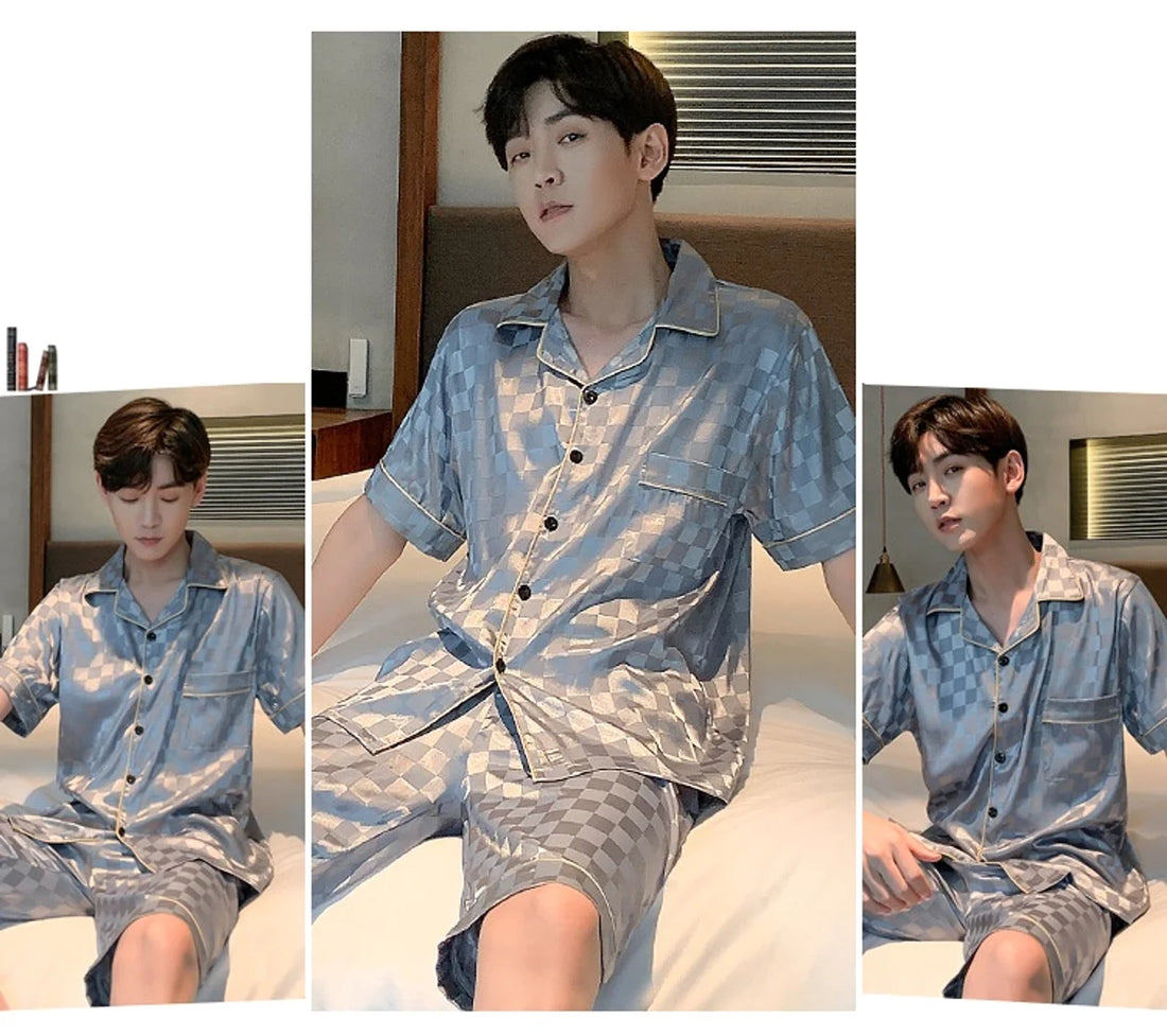 Herren Sommer-Pyjama 2-teilig – Detailansicht 5