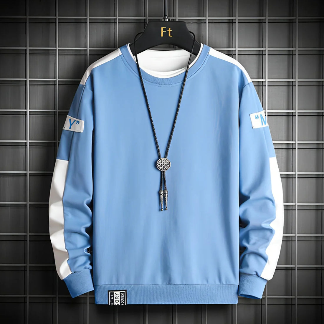 Herren Sportpullover mit Rundhals – Detailansicht 4