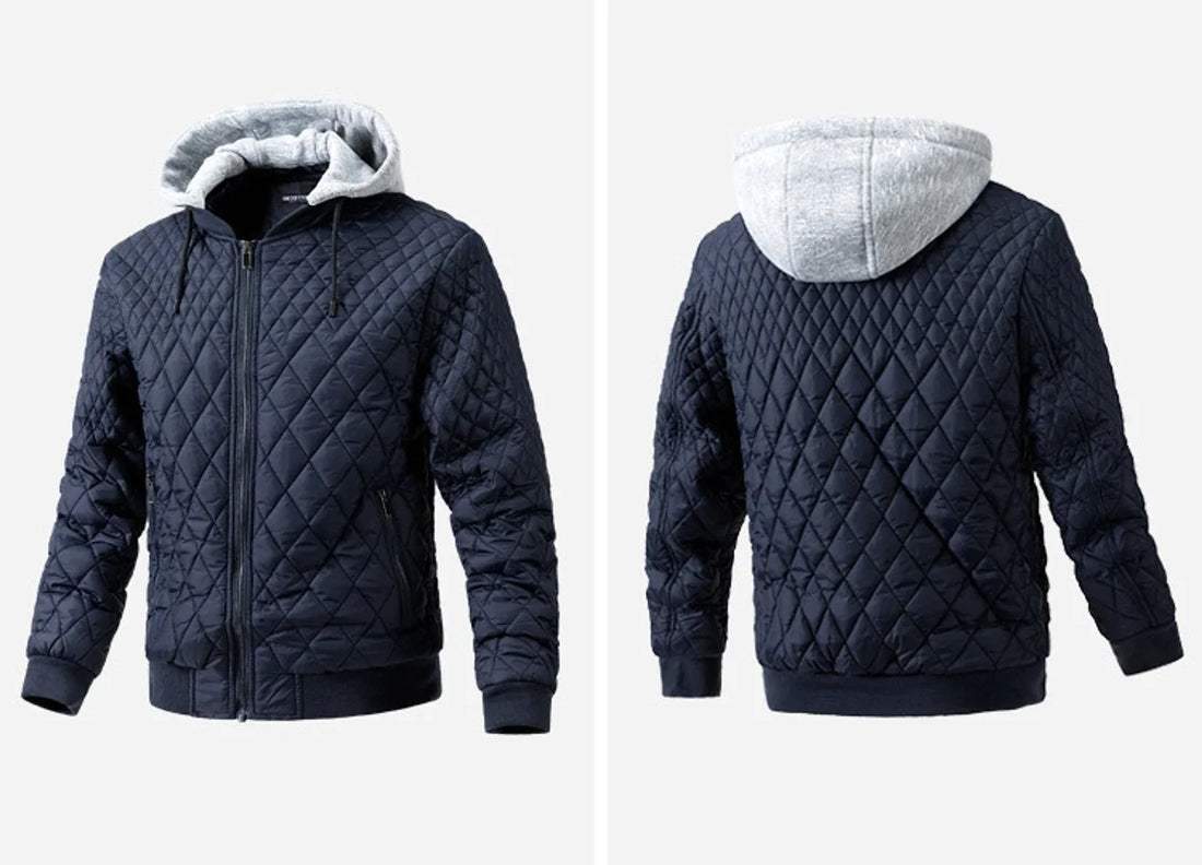 Herren Steppjacke mit abnehmbarer Kapuze – Detailansicht 4