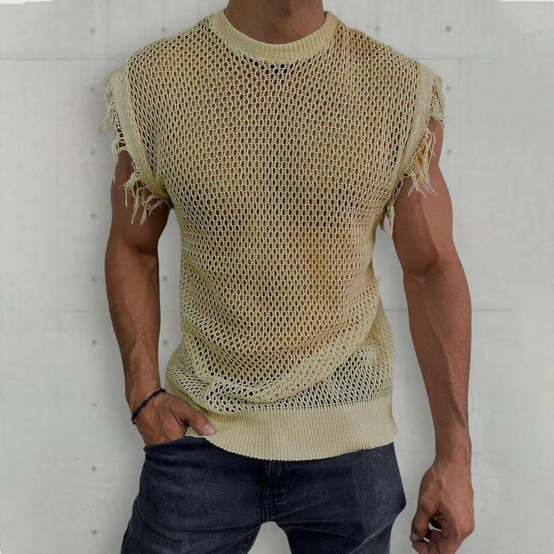 Herren Strick-Tanktop mit Rundhals – Produktansicht 4