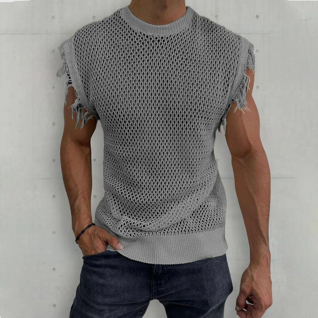 Herren Strick-Tanktop mit Rundhals