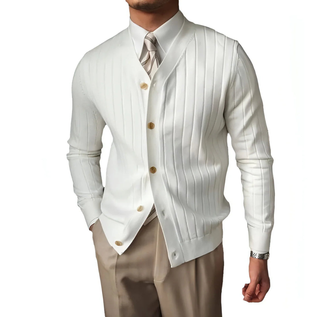 Herren Strickcardigan für Herbst & Winter – Detailansicht 3