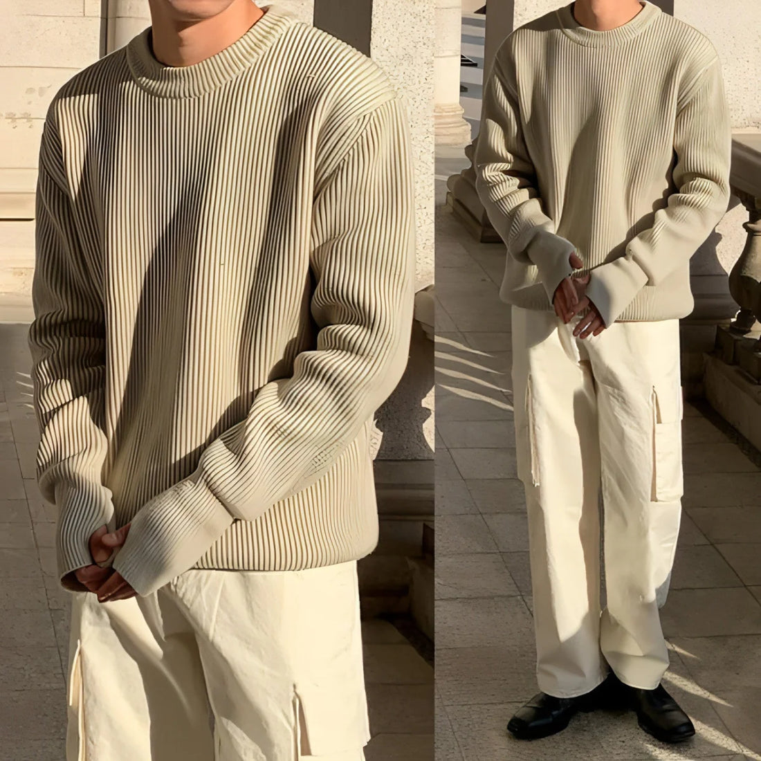 Herren Strickpullover im koreanischen Stil – Detailansicht 2