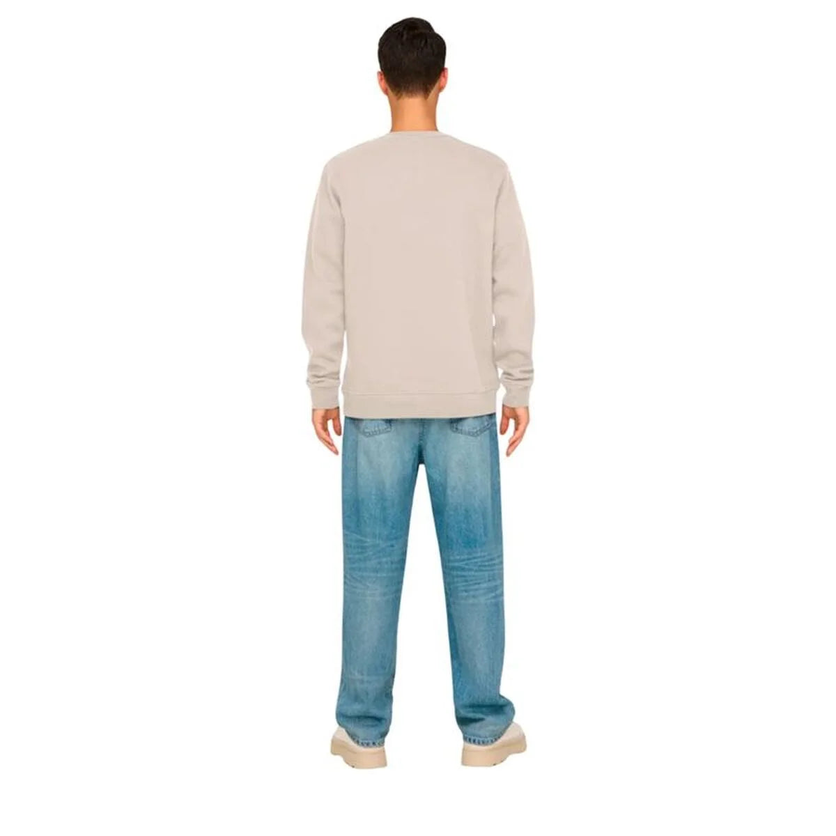 Herren Sweater ohne Kapuze Only & Sons Onsdawson Reg Crew Vd Weiß – Produktansicht 4