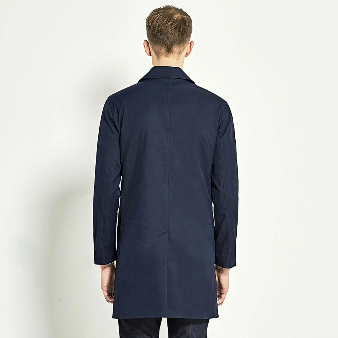 Herren Trenchcoat einreihig mit Taschen – Detailansicht 2