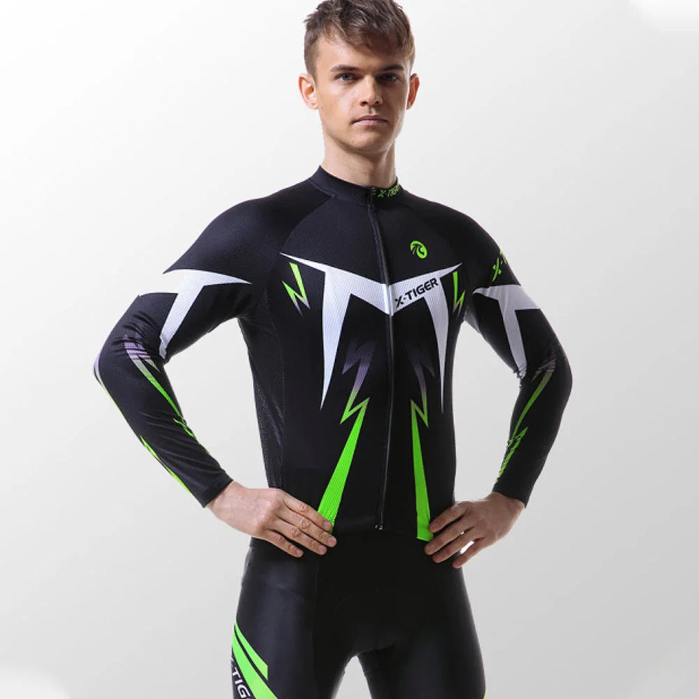 Herren Winter-Radtrikot-Set langarm, 2-teilig
